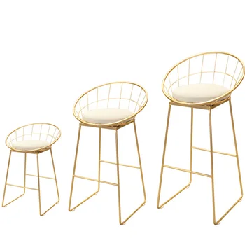 Y-1-Y6 Скандинавский барный стул простое железное искусство золотая сетка красный высокий стул с полой спинкой для отдыха домашний обеденный стул барный стул