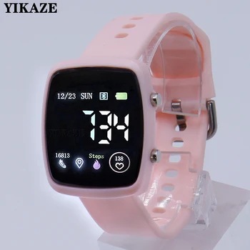YIKAZE Children, детские цифровые часы для мальчиков и девочек, электронные часы, светодиодные наручные часы, водонепроницаемые спортивные студенческие детские простые часы