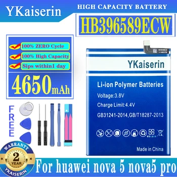 YKaiserin HB396589ECW 4650 мАч Сменный Аккумулятор Для Huawei Nova 5 Nova5 Nova5 Pro Nova 5 Pro SEA-AL00 Аккумулятор Большой Емкости