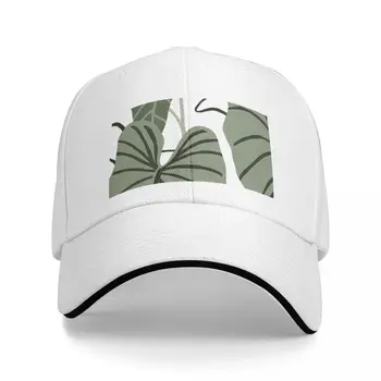 Абстрактные тропические листья в зеленом цвете шалфея, бейсболка с защелкивающейся спинкой, Новая шляпа, пляжные шляпы с тепловым козырьком для женщин и мужчин