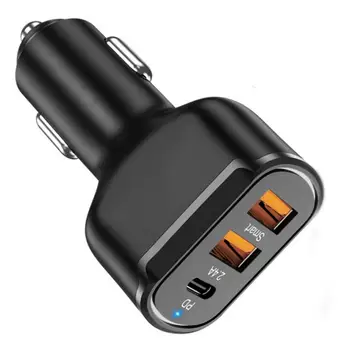 Автомобильное зарядное устройство PD Fast мощностью 30 Вт, автомобильное зарядное устройство USB C, автомобильный адаптер для быстрой зарядки 2.4A, 3 порта, быстрое зарядное устройство USB PD для смартфонов, спорт