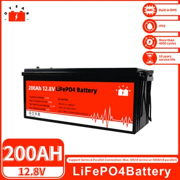 Аккумуляторная Батарея Lifepo4 12V 200AH Встроенный Литий-железо-фосфатный Элемент Класса A BMS Для Домашнего Хранения Энергии Гольф-Карт EV RV