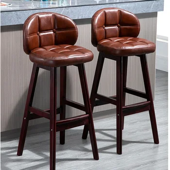 Барный стул современный минималистичный барный стул из массива дерева, высокий табурет, креативный барный стул, высокий табурет Nordic home