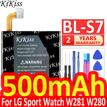 Батарея для часов KiKiss BL-S7 Для LG Watch Sport W281 W280 W280A AT & T Smartwatch Подлинная Сменная Батарея Для Часов 500mAh Batteria