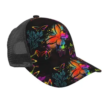 Бейсбольная кепка с изогнутыми сетчатыми полями с 3D принтом бабочки, повседневная солнцезащитная кепка для мужчин и женщин