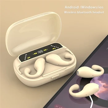 Беспроводная Bluetooth-гарнитура с микрофонами, спортивный ушной крючок, светодиодный дисплей, Стереонаушники Hi-Fi, Водонепроницаемая зарядная коробка для гарнитур