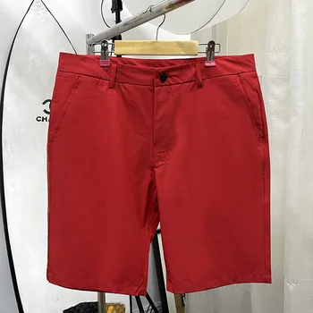 Быстросохнущие пляжные брюки, мужские 2023, новые повседневные брюки в пять четвертей, деловая официальная одежда с небольшим поясом, мужские брюки