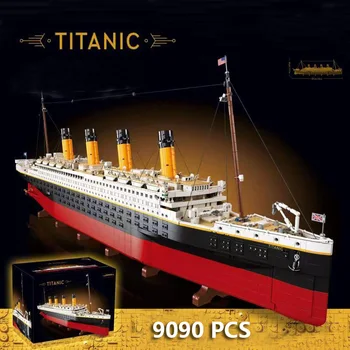 В наличии 99023 Совместимых 10294 Титаника Большой круизный катер Корабль Пароход кирпичи строительные блоки Детские игрушки своими руками Любовные подарки