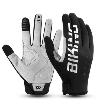 Велосипедные перчатки с сенсорным экраном, ветрозащитные, нескользящие Перчатки для MTB велосипеда, перчатки на весь палец, теплые Велосипедные, мотоциклетные, зимние, осенние спортивные перчатки