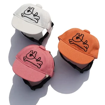 Взрывная бейсбольная кепка с вышивкой корейской бегущей собаки и козырьком из хлопчатобумажной саржи для домашних животных