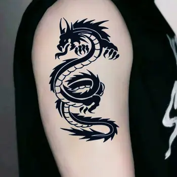 Водонепроницаемые Поддельные Татуировки для Женщин Властный Тотем Дракона Травяной Сок Татуировки Наклейки Тату Оптом Искусство Hotwife Tatoo Cute
