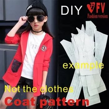 Вырезанное изображение Детская одежда с капюшоном пальто на молнии дизайн одежды рисунок 1: 1 физический образец бумаги CFY12