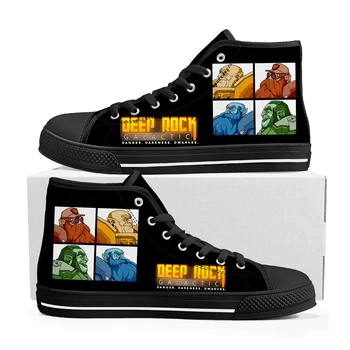 Высокие кроссовки Deep Rock Galactic, Мультяшная игра, Мужские Женские Подростковые Высококачественные парусиновые кроссовки, Изготовленные на заказ для пары обуви