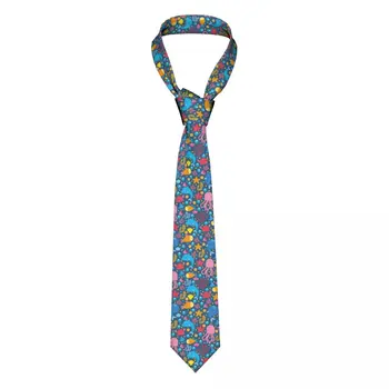 Галстук для мужчин, официальные узкие галстуки, Классические мужские разноцветные рыбки, дельфины, крабы, водоросли, Свадебный галстук джентльмена, узкий
