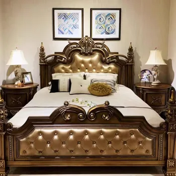 Главная Современная Эстетичная кровать, Спальни, Салон Nordic Wood, Роскошная кровать King Size, Натуральная кожа, Мебель для спальни Letto Matrimoniale