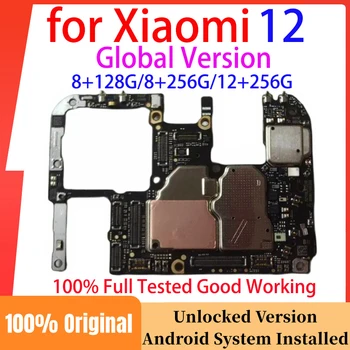 Глобальная версия Оригинальная материнская плата для Xiaomi 12 Материнская плата разблокирована, хорошая рабочая плата логических схем для Mi 12 Mi12