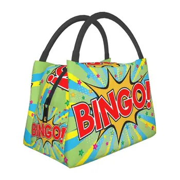 Горячая игра Бинго Изолированная сумка для ланча для женщин Портативный Термоохладитель Коробка для Бенто Рабочий Пикник