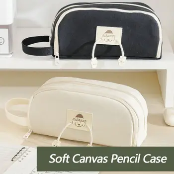 Двухслойная сумка для карандашей, высококачественная многофункциональная сумка для канцелярских принадлежностей с милой собачкой, сумка для ручек большой емкости, студенческие принадлежности