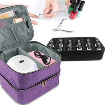 Двухслойная сумка для косметики с Мягкими разделителями для лака для ногтей
