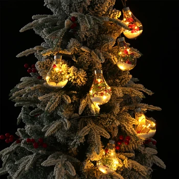 Декор для Рождественской елки, сказочные огни, Прозрачный светодиодный ночник, шар, подвесная подвеска, Новогодние рождественские украшения для дома