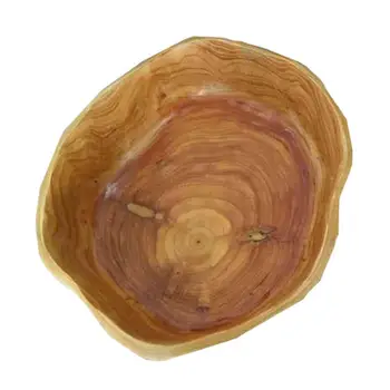Деревянная чаша 15-39 см Декоративная ваза для фруктов Блюдо для конфет Изысканные детали Поднос в фермерском стиле Миска для салата Рамэн Миска для рисового супа
