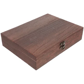 Деревянный сервировочный лоток Коробка для хранения Деликатная упаковка сокровищ Деревенский футляр для ювелирных изделий пылезащитный