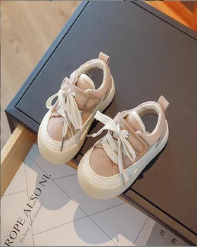 Детская парусиновая обувь 2023 Года, Осенняя Матерчатая обувь для мальчиков, Мягкая подошва, Корейская Повседневная обувь для девочек, Детская обувь для малышей, Размер 21-32