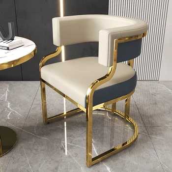 Дизайнерские удобные обеденные стулья с кожаными прозрачными золотыми ножками, стулья для взрослых, Минималистичная Мягкая мебель для интерьера салона Fauteuil