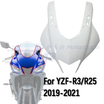 Для Yamaha YZF R3 Обтекатели Фар R3 2019-2021 R25 2019-2021 Головной Обтекатель Носовой Передний Инжекционный Обтекатель Комплект Неокрашенный、