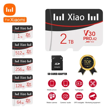 Для Оригинальной Карты Памяти Xiaomi 2 ТБ 1 ТБ 512 ГБ 256 ГБ 128 ГБ 64 ГБ U3 Micro TF SD Карта 100 МБ/с. Для Телефона/камеры видеонаблюдения/ПК
