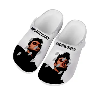 Домашние сабо Morrissey Rock Singer; водонепроницаемая обувь на заказ; мужская женская обувь для подростков; садовые сабо; дышащие пляжные тапочки с отверстиями; белые