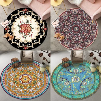 Европейские персидские круглые ковры и коврики для гостиной в богемном стиле, коврики для спальни, коврик для входной двери