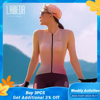 Женская велосипедная майка LAMEDA, дышащая быстросохнущая велосипедная одежда с длинным рукавом, женская верхняя одежда для шоссейного велоспорта, велосипедная рубашка