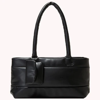 Женская кожаная сумка, универсальная сумка подмышками на молнии, Большая емкость, легкая, Модная, шикарная сумка для поездок на работу