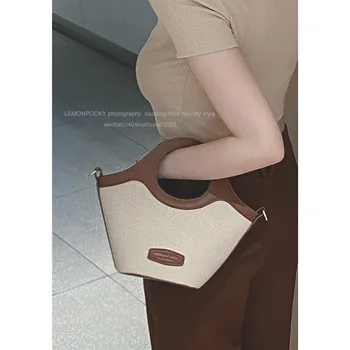 Женская сумка Canva, повседневная рабочая сумка через плечо, сумка через плечо контрастного цвета, многофункциональная сумка для покупок New Tide, сумка для покупок, сумочка