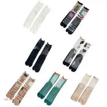 Женские носки-кимоно из стекловолокна с разрезным носком, асимметричные чулочно-носочные изделия из тонкой сетки.