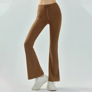 Женские расклешенные брюки WISYOA, леггинсы для фитнеса с эффектом пуш-ап, Летние колготки, эластичная спортивная одежда для спортзала, Одежда для тренировок, расклешенные брюки для йоги