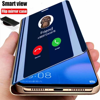 Зеркальный Чехол Для Телефона Honor 10 Lite Легкий Флип-Кожаный Чехол-Подставка Для Huawei Honor 20 Pro Honer 8s 8c 8x 8a Smart View Book Cover
