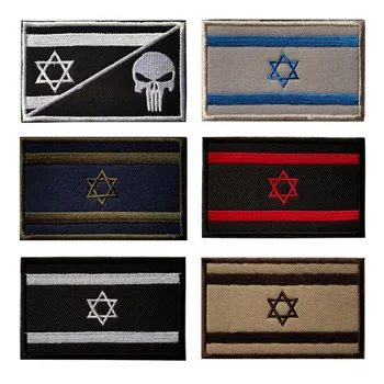 Значок с изображением флага Израиля, черепа, наклейки на рюкзак, Настоящая Шляпа, Одежда, 3D Вышивка, нашивки с крючками и петлями, аппликации для сумок.