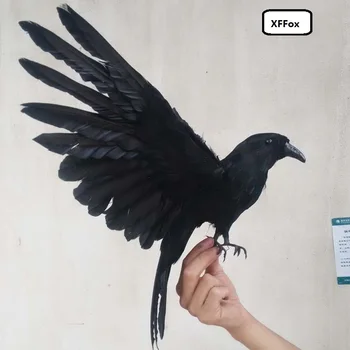имитация крыльев ворона модель из пены и меха крылья черная птица подарок около 30x50 см xf0401