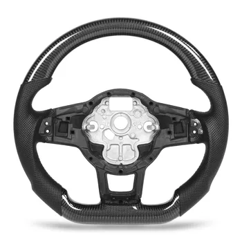 Индивидуальное рулевое колесо Автомобильное рулевое колесо из углеродного волокна Nardo С серой строчкой, устойчивый захват для GLI R GTD