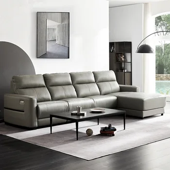 Итальянский минималистичный первоклассный диван для каюты, гостиной, небольшого помещения, кожаный угловой электрический функциональный диван Napa