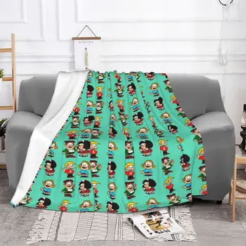 Кавайные Мультяшные Одеяла Mafalda Фланелевые Всесезонные Манга Портативные Легкие Одеяла для Постельных Принадлежностей Наружные Покрывала