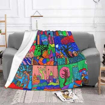 Карла Джерард Красочные домашние одеяла, фланелевый всесезонный плед, легкое пледовое одеяло для дома, автомобиля, плюшевое тонкое одеяло