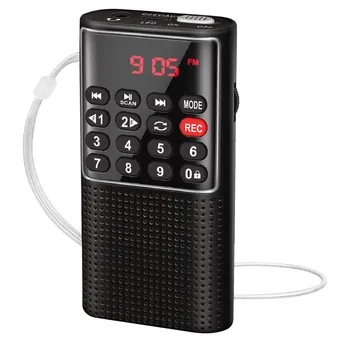 Карманное FM-радио Walkman, портативное радио на батарейках с диктофоном, ключом от замка, проигрывателем SD-карт, перезаряжаемым звукозаписывающим устройством