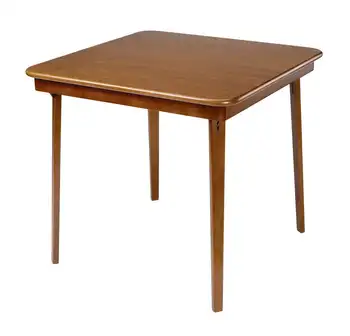 Классический раскладной карточный столик из твердой древесины с прямыми краями - отделка из фруктового дерева