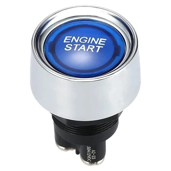 Кнопка двигателя автомобиля DC 12V 24V Синий Кнопка запуска двигателя автомобиля Кнопка включения света Кнопка запуска зажигания для гонок-синий