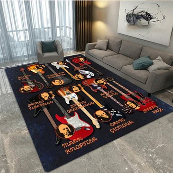 Ковер с рисунком электрогитары для рок-музыкального инструмента, декоративный ковер для гостиной, спальни, кухни и ванной комнаты, противоскользящий коврик