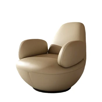 Кожаное кресло для гостиной в скандинавском стиле, диван, роскошное вращающееся кресло, мебель для гостиной в стиле минимализм