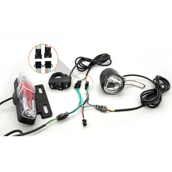 Коллекция Фонарей Ebike Light с Передним Светом, Сигнальной Лампой заднего света, Сигнальной Лампой поворота и Переключателем Используется для Части электрического велосипеда 36V-60V